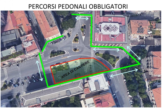 La mappa del percorso pedonale