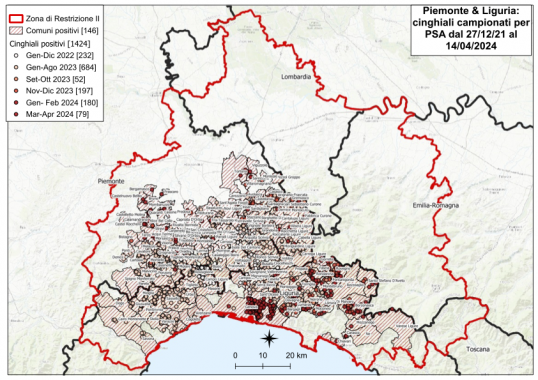 La mappa dei casi riscontrati