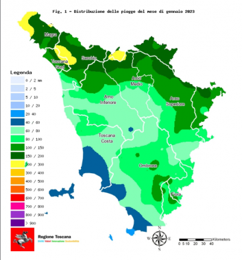 mappa piogge gennaio